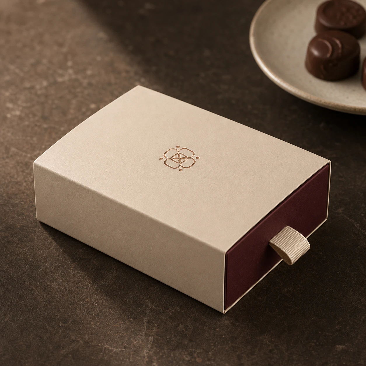 Chocolate box in a gifting setting