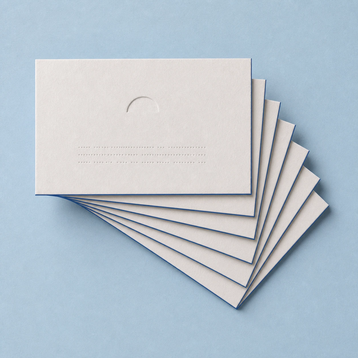 Digitally printed cards arranged in a fan