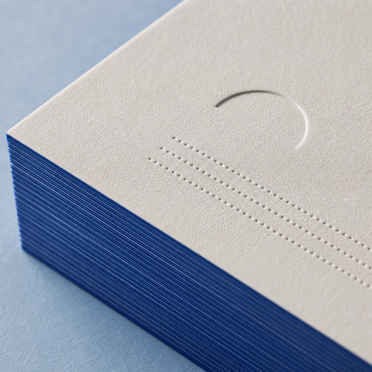 Macro detail of cobalt edge paint and cotton stock