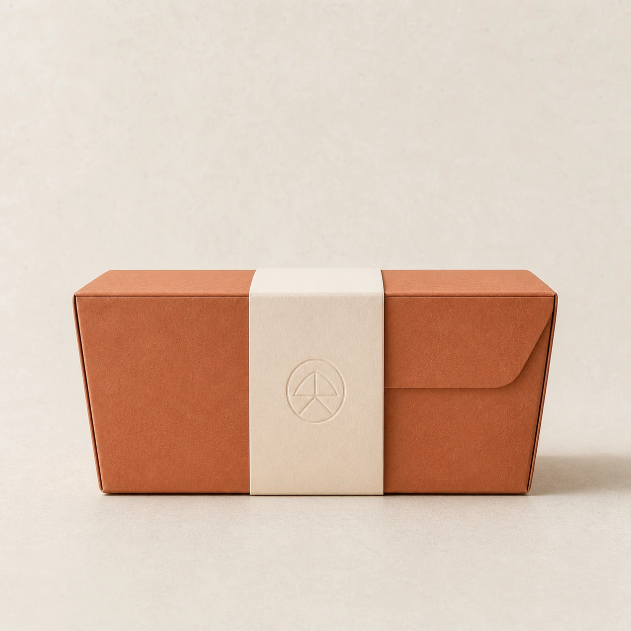 Terracotta food box from the front