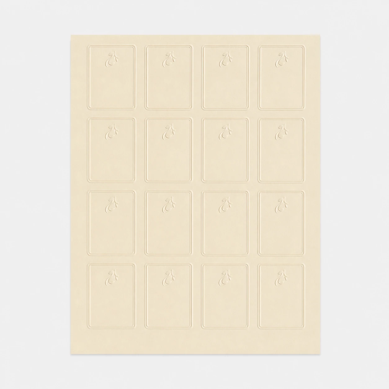 Luxury label sheet from the front