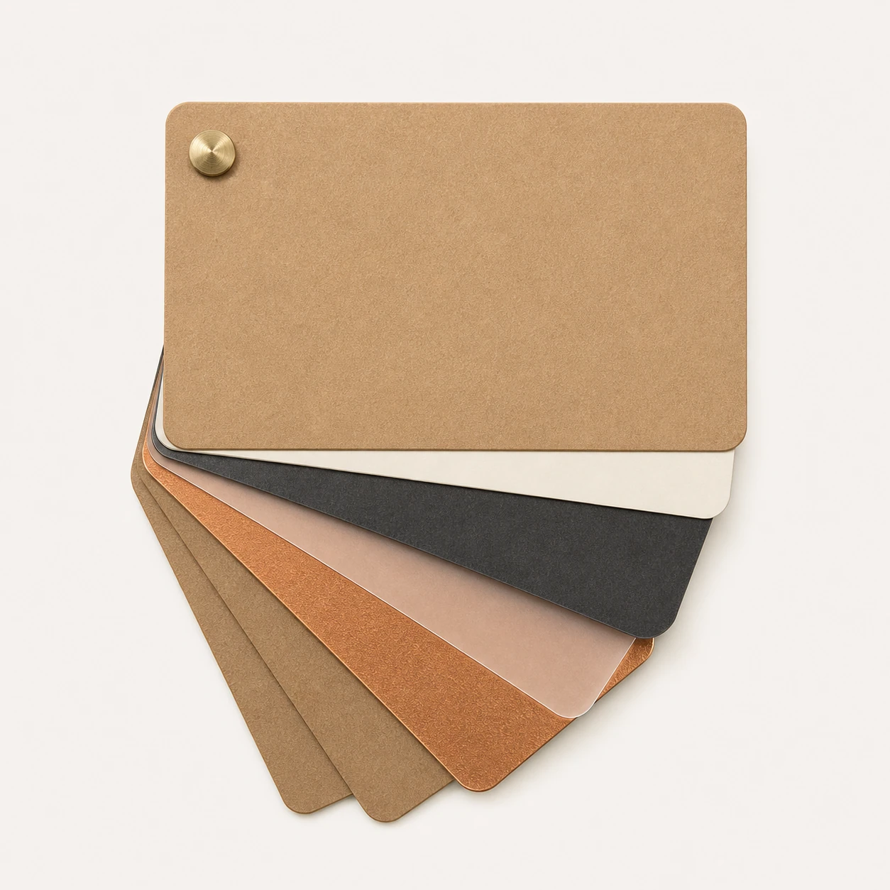 Material swatch book from the front