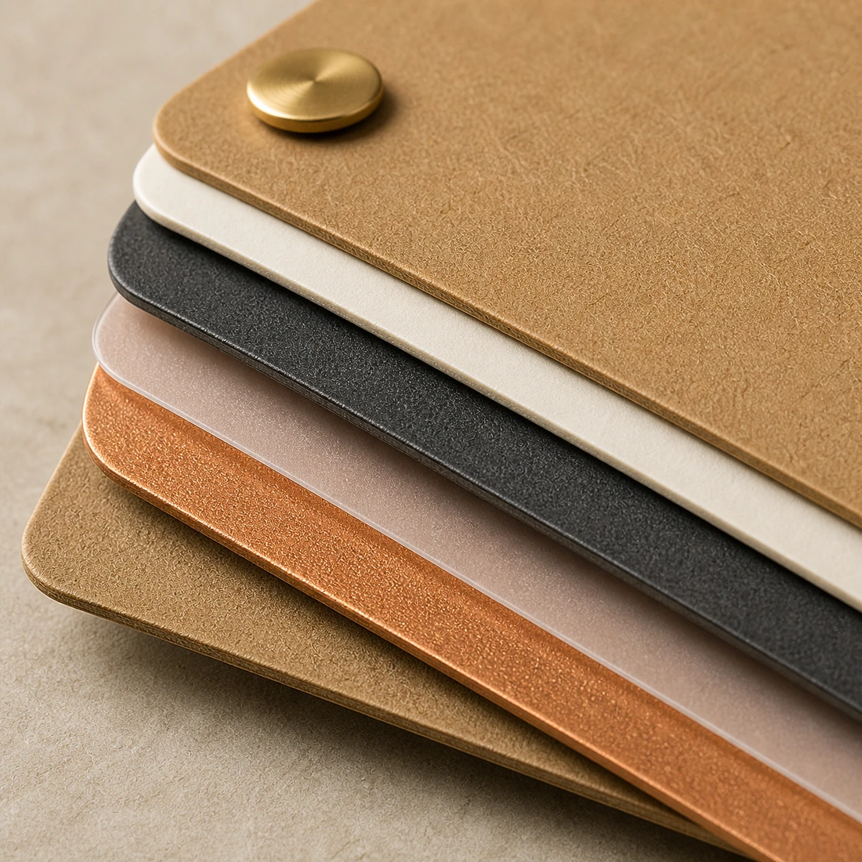Macro detail of board, paper, foil and film layers