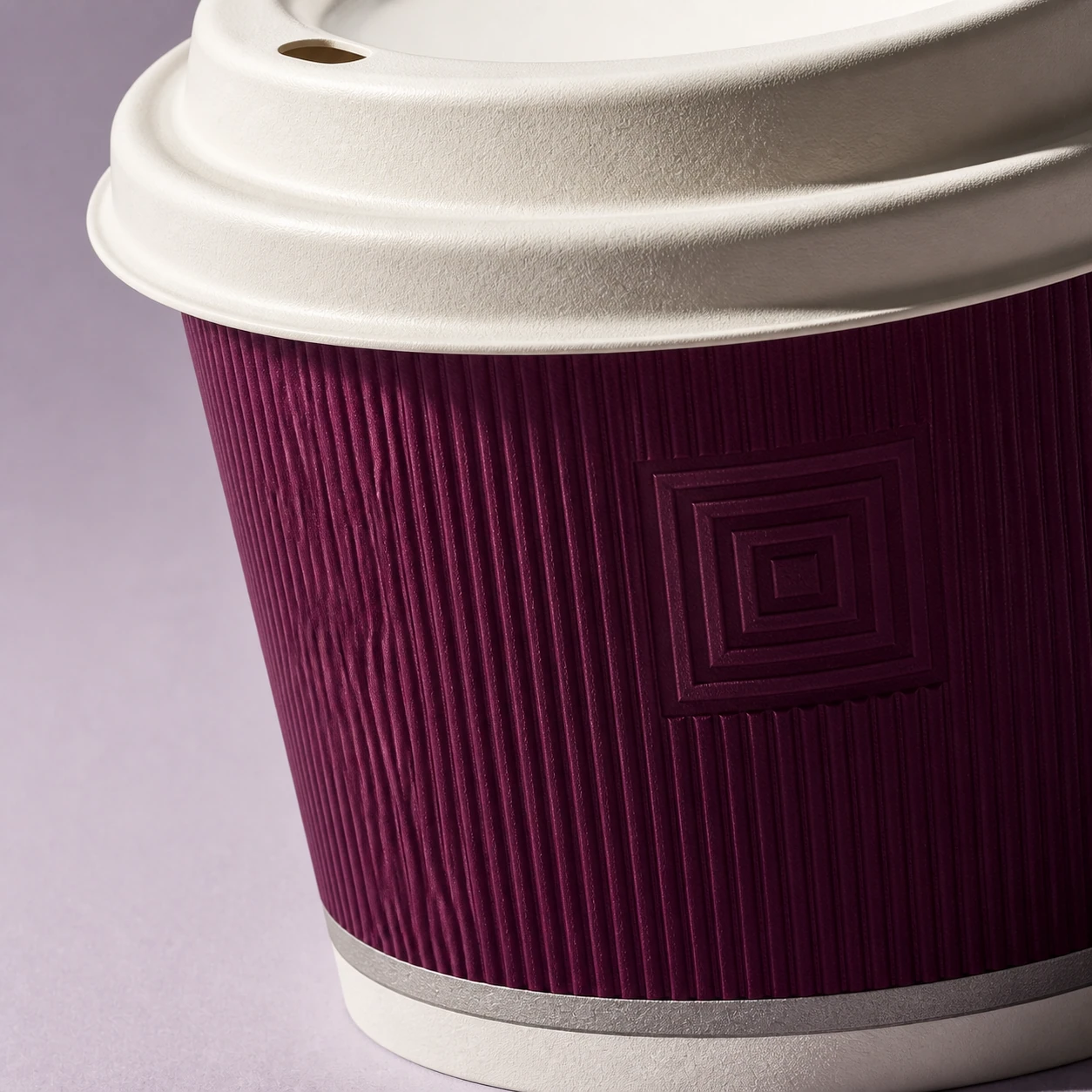 Close detail of the paper cup rim and finish